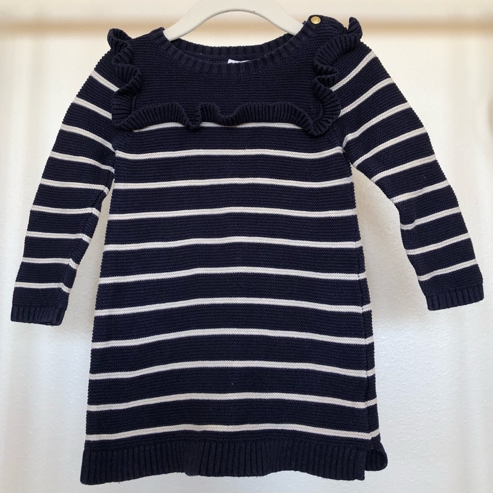 Baby Gap Striped Navy Sweater Dress